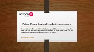 Python Course London  Londonittraining.co.uk