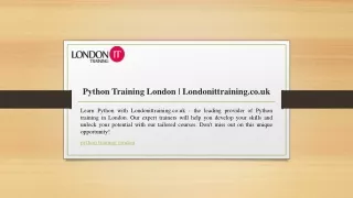 Python Training London  Londonittraining.co.uk