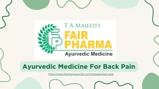 Ayurvedic Medicine For Back Pain