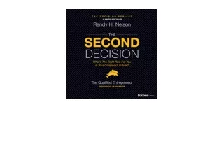 Ebook download The Second Decision The Qualified Entrepreneur TM unlimited