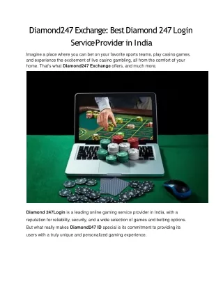 Best Diamond 247 Login Service Provider in India