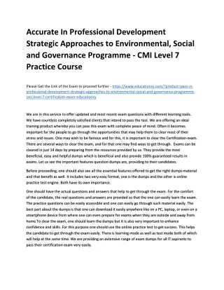 Accurate In Professional Development Strategic Approaches to Environmental, Soci