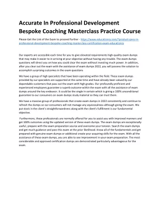 Accurate In Professional Development Bespoke Coaching Masterclass Practice Cours