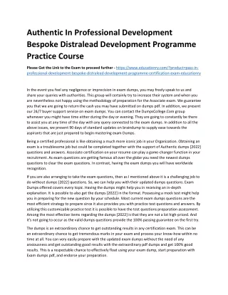 Authentic In Professional Development Bespoke Distralead Development Programme P