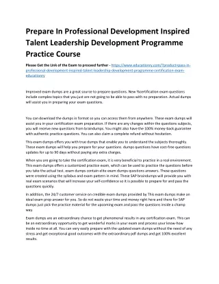 Prepare In Professional Development Inspired Talent Leadership Development Progr