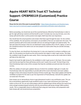 Aquire HEART NSTA Trust ICT Technical Support: CPEBP00119 (Customized) Practice