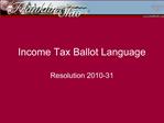 Income Tax Ballot Language