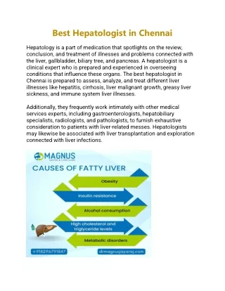 Best Hepatologist in Chennai