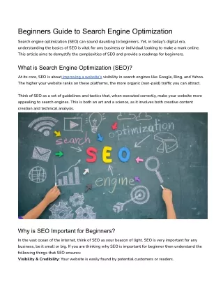 Beginners Guide to Search Engine Optimization