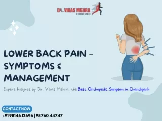 LOWER BACK PAIN – SYMPTOMS & MANAGEMENT - Best Orthopedic Surgeon in Chandigarh