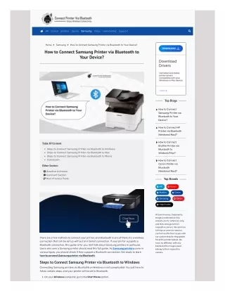 How to Connect Samsung Printer via Bluetooth to Your Device?