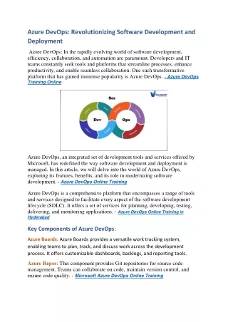Azure DevOps Training in Hyderabad | Azure DevOps Training in Ameerpet