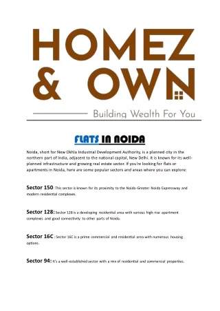 Flats In Noida/Homez&Own