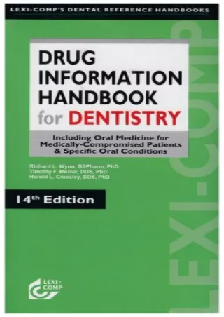 [PDF] DOWNLOAD EBOOK Lexi-Comp's Drug Information Handbook for Dentistry: I