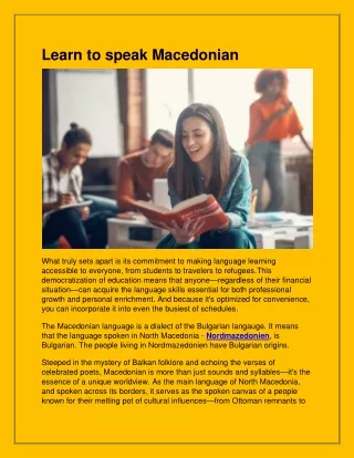 Learn to speak Macedonian