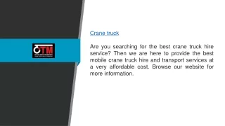 Best Crane truck Otmtransport.com.au1