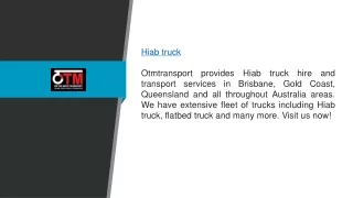 Hiab truck Otmtransport.com.au