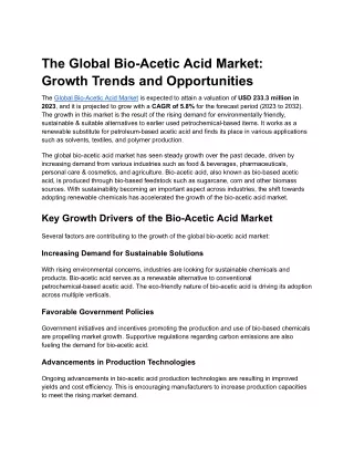 Bio-Acetic Acid Market