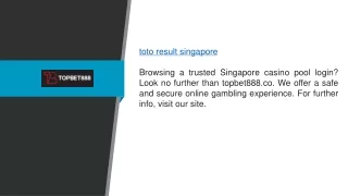 Toto Result Singapore topbet888.co