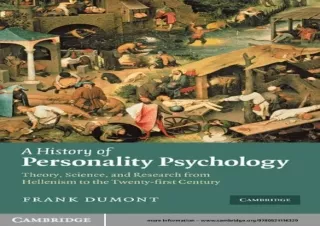 PDF A History of Personality Psychology: Theory, Science, and Research from Hell