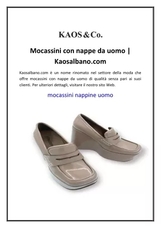 Mocassini con nappe da uomo | Kaosalbano.com