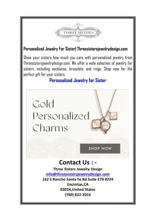 Personalized Jewelry for Sister