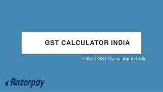 GST Calculator India