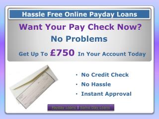 Hassle Free Payday Loans