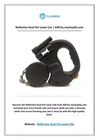 Reflective Dual Pet Leash Usa | A0f12a.myshopify.com