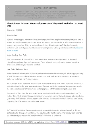 The Ultimate Guide to Water Softeners - How They Work and Why You Need One