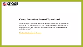 Custom Embroidered Scarves  Xposeltd.co.uk