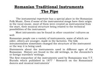 Romanian Traditional Instruments The Pipe