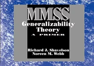 (PDF) Generalizability Theory: A Primer (Measurement Methods for the Social Scie