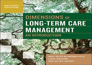 PDF Dimensions of Long-Term Care Management: An Introduction, Second Edition (Ga