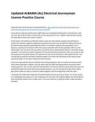 Updated ALBAMA (AL) Electrical Journeyman License Practice Course