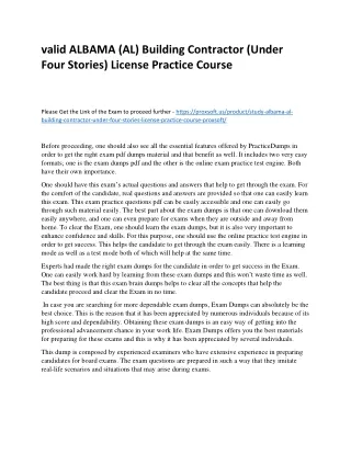 valid ALBAMA (AL) Commercial General Building Contractor License Practice Course