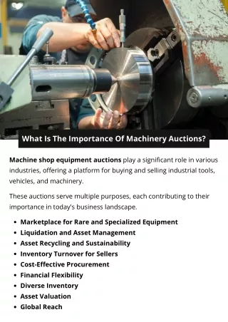 What Is The Importance Of Machinery Auctions?