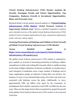 Virtual Desktop Infrastructure (VDI) Market Business Growth 2035