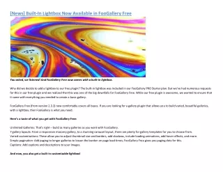 [News] Built-In Lightbox Now Available in FooGallery Free