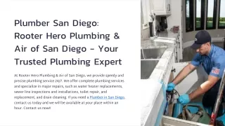 Plumber San Diego Rooter Hero Plumbing & Air of San Diego - Your Trusted Plumbing Expert