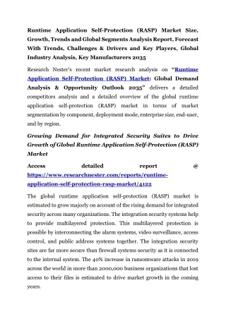 Runtime Application Self-Protection (RASP) Market Key Players 2035