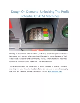 Atm business plan