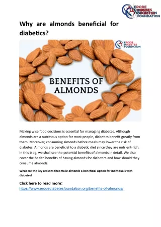 Benefits of Almonds - Are they good for diabetes - Best erode diabetes foundation