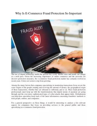 Why Is E-Commerce Fraud Protection So Important