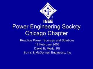 Power Engineering Society Chicago Chapter