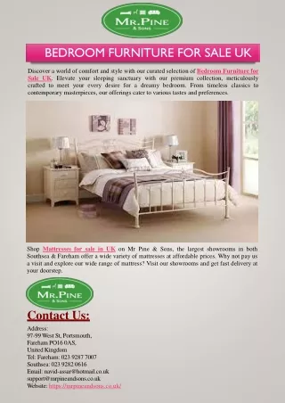 Bedroom Furniture for Sale UK