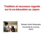 Tradition et nouveaux regards sur la co-