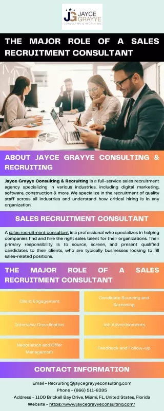 The Major Role of a Sales Recruitment Consultant