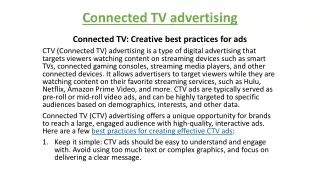 Connected TV advertising