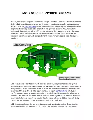 Goals of LEED Certified Business